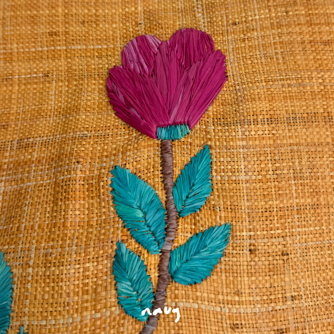 Tulips Raffia Bag