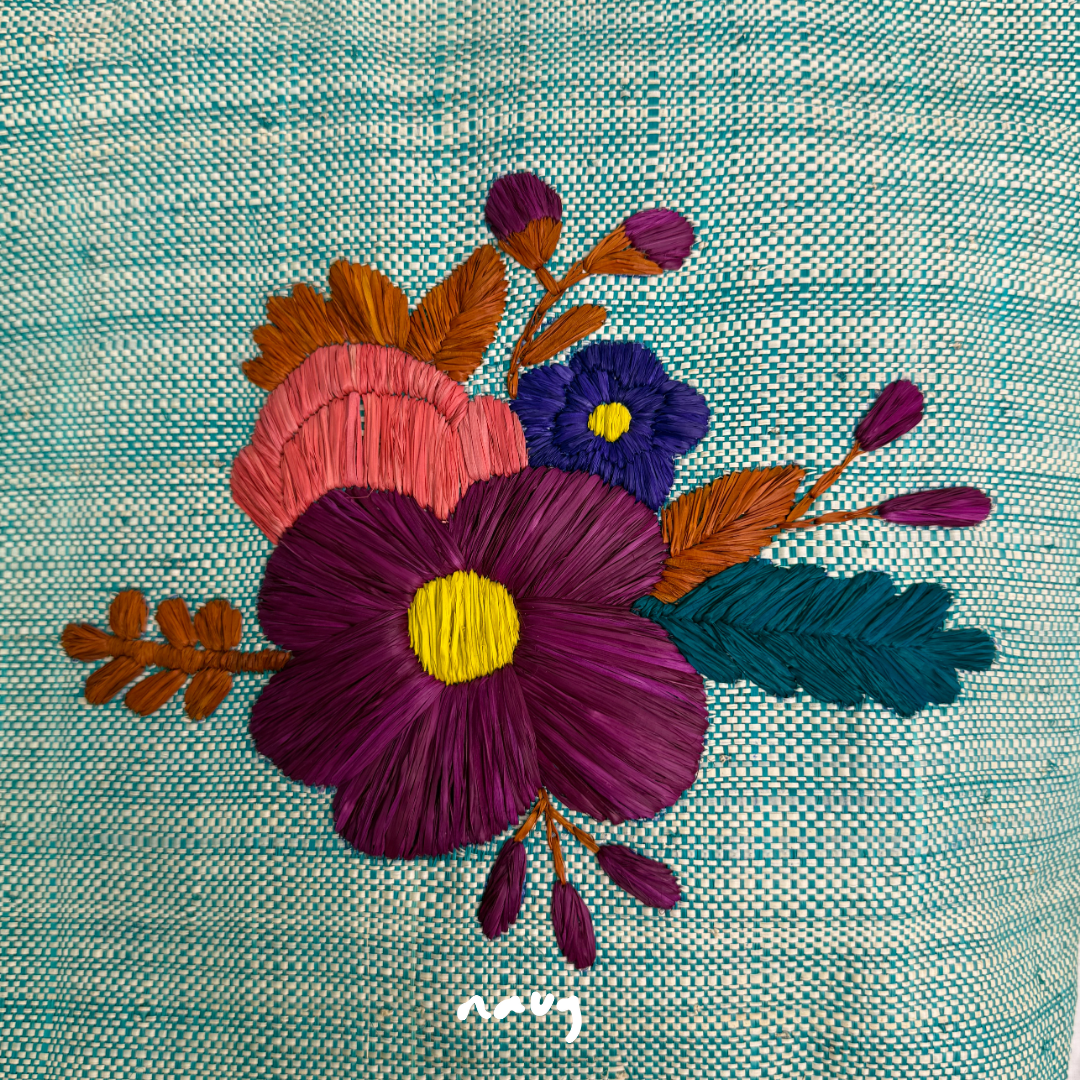 Flora Raffia Bag